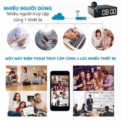 Camera Nguỵ Trang Đồng Hồ Để Bàn Wifi K98