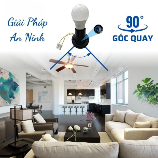Camera Nguỵ Trang Đuôi Bóng Đèn D1 4k - Xem Trực Tiếp Từ Xa Trên Điện Thoại Từ Xa - Ảnh 9