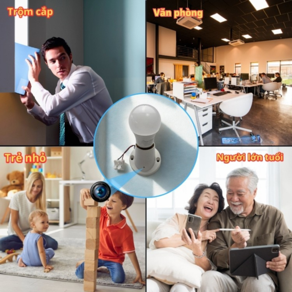 Camera Nguỵ Trang Đuôi Bóng Đèn D1 4k - Xem Trực Tiếp Từ Xa Trên Điện Thoại Từ Xa - Ảnh 8